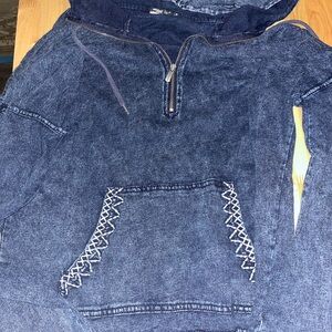 Silver Jeans Dark Blue Denim Hoodie
